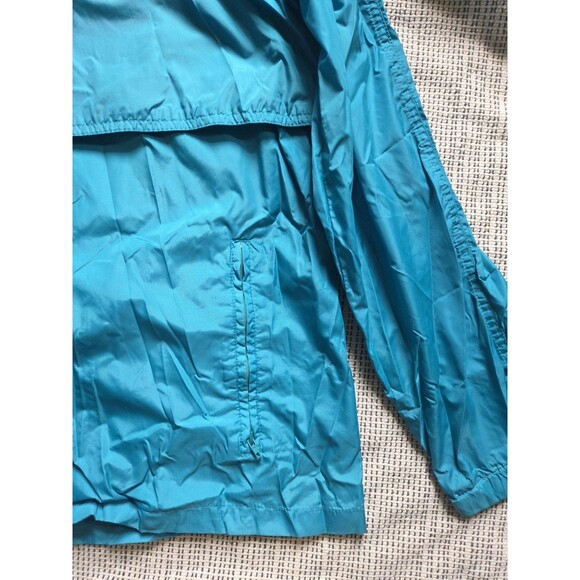 Vintage Woolrich Teton Women's L Blue Green Windbreaker Anorak Rain Coat Zip Up - Picture 9 of 11
